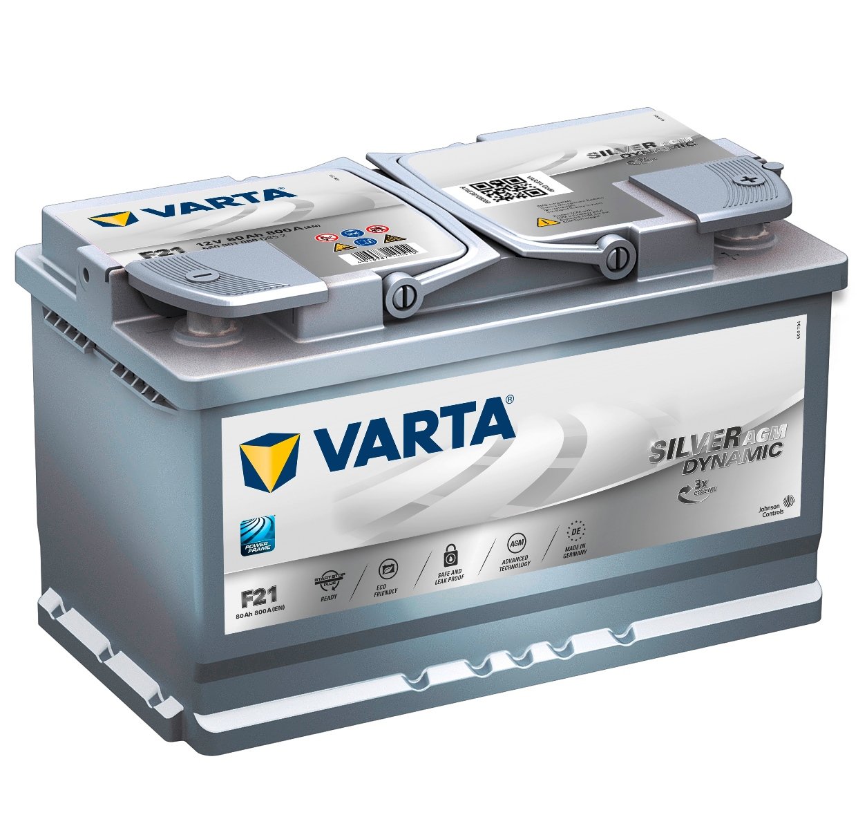 Varta F21 Anlasser Batterie, 12V, 80Ah, 18.7cm x 13.6cm x 11cm von VARTA