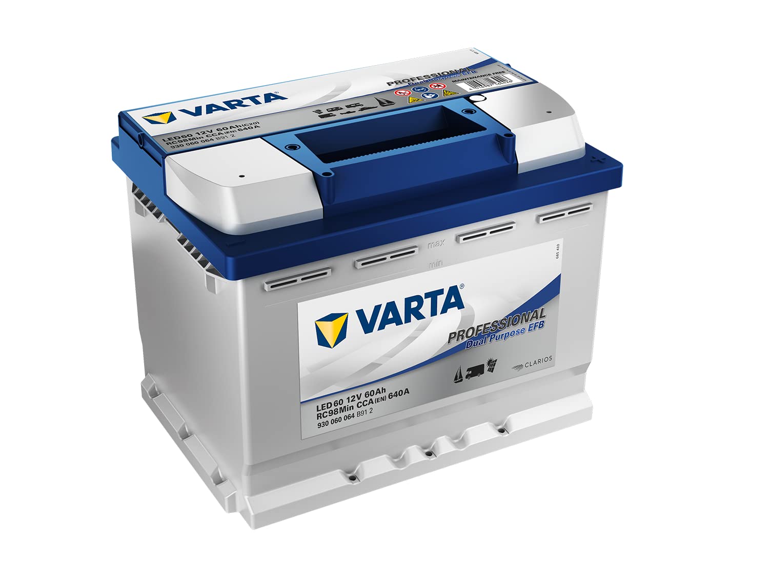 Varta Professional Dual Purpose EFB LED 60 12V 60AH 680A, grau von Varta