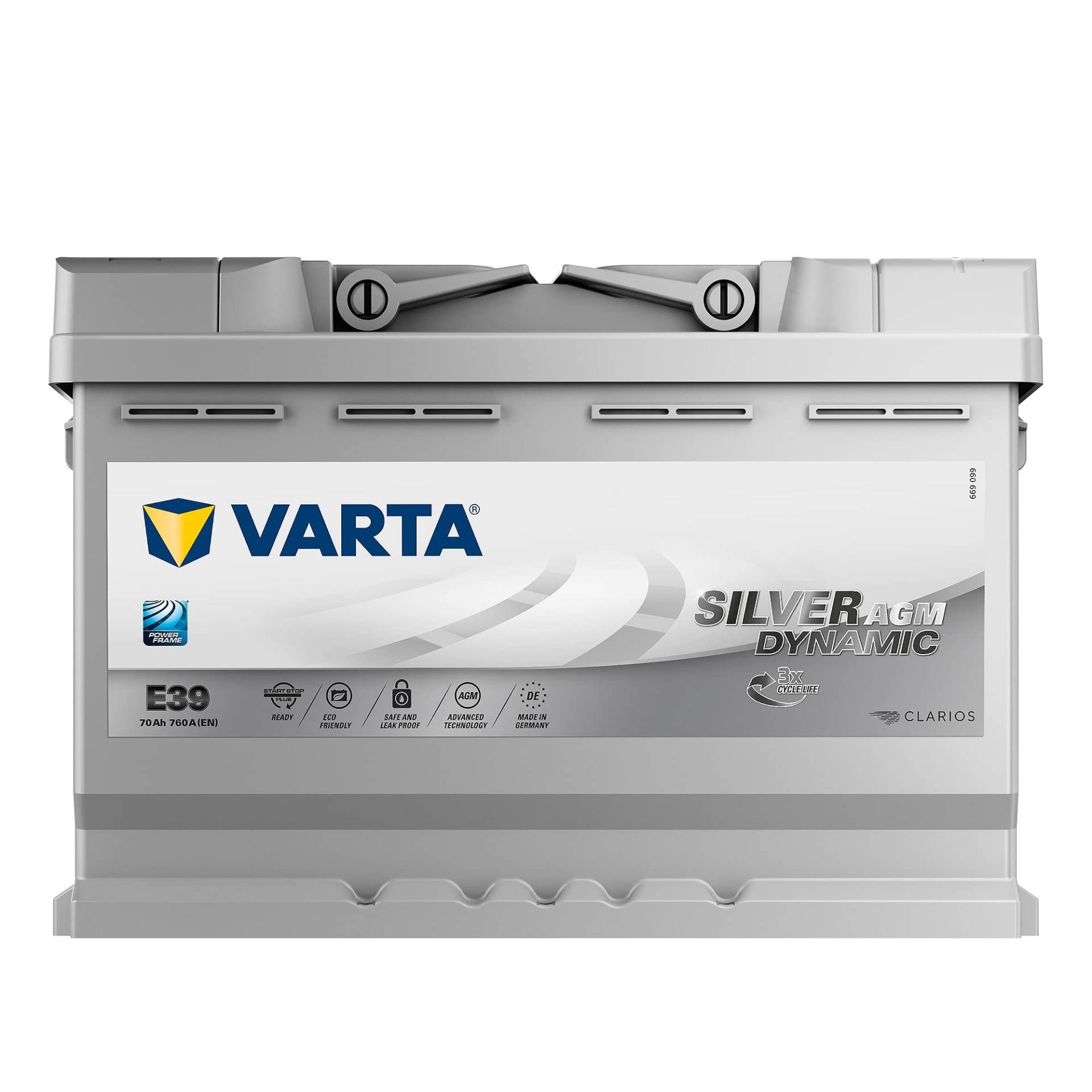 Varta Sealed Lead Acid Start-Stopp AGM 70 Ah 760 A (EN) E39, für PKW von Varta