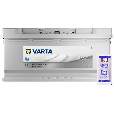 Varta Starterbatterie Silver 110Ah 920A I1+ Pol-Fett 10g [Hersteller-Nr. 6104020923162] für Audi, BMW, Citroën, Fiat, Hyundai, Iveco, Land Rover, Niss von Varta