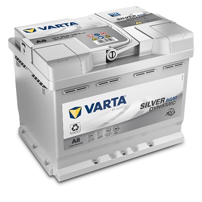 Varta Starterbatterie 60Ah D52 (A8) Silver Dynamic AGM xEV 560 901 068 [Hersteller-Nr. 560901068D852] für Abarth, Alfa Romeo, Alpina, Audi, BMW, Chevr von Varta