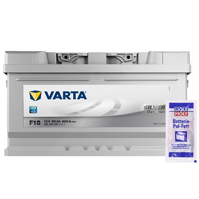 Varta Starterbatterie Silver 85Ah 800A F18+ Pol-Fett 10g [Hersteller-Nr. 5852000803162] für Alfa Romeo, Alpina, Audi, BMW, Chevrolet, Chrysler, Dodge, von Varta