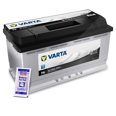 Varta Starterbatterie Black Dynamic 90Ah 720A F6 + 10g Pol-Fett [Hersteller-Nr. 5901220723122] für Alpina, Chevrolet, Chrysler, Citroën, Daimler, Fiat von Varta