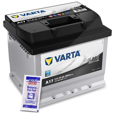 Varta Starterbatterie Black Dynamic A17 41Ah 360A + 10g Pol-Fett [Hersteller-Nr. 5414000363122] für Austin, Ford, Honda, Mazda, Mg, Opel, Peugeot, Ren von Varta