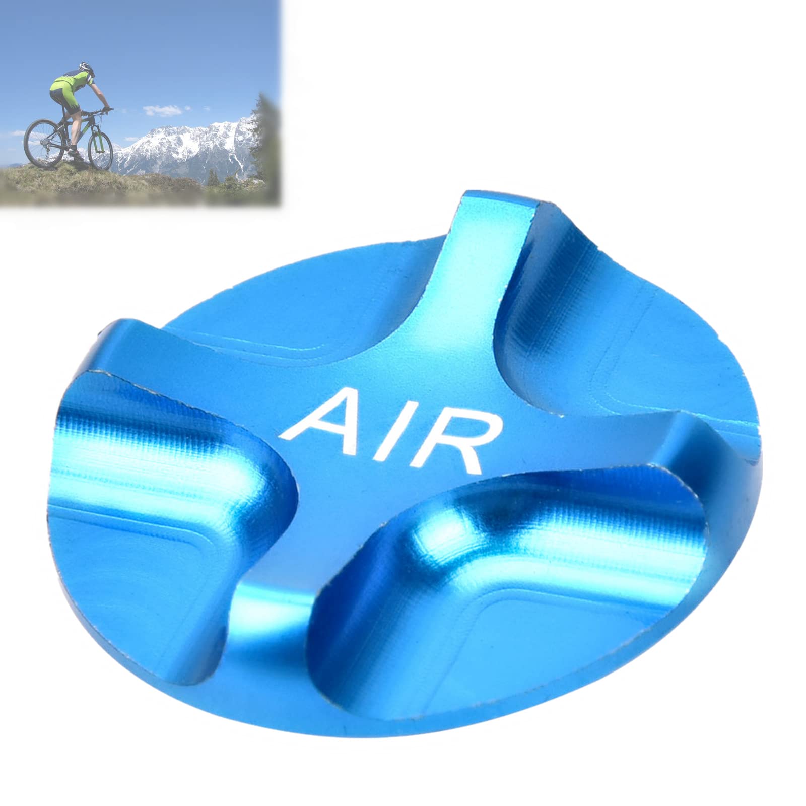 Fahrradventildeckel, Aluminiumlegierung Fahrradfedergabel Vordergabel Luftdichter Ventildeckel Fahrrad Axxessory(Blau) von VBESTLIFE