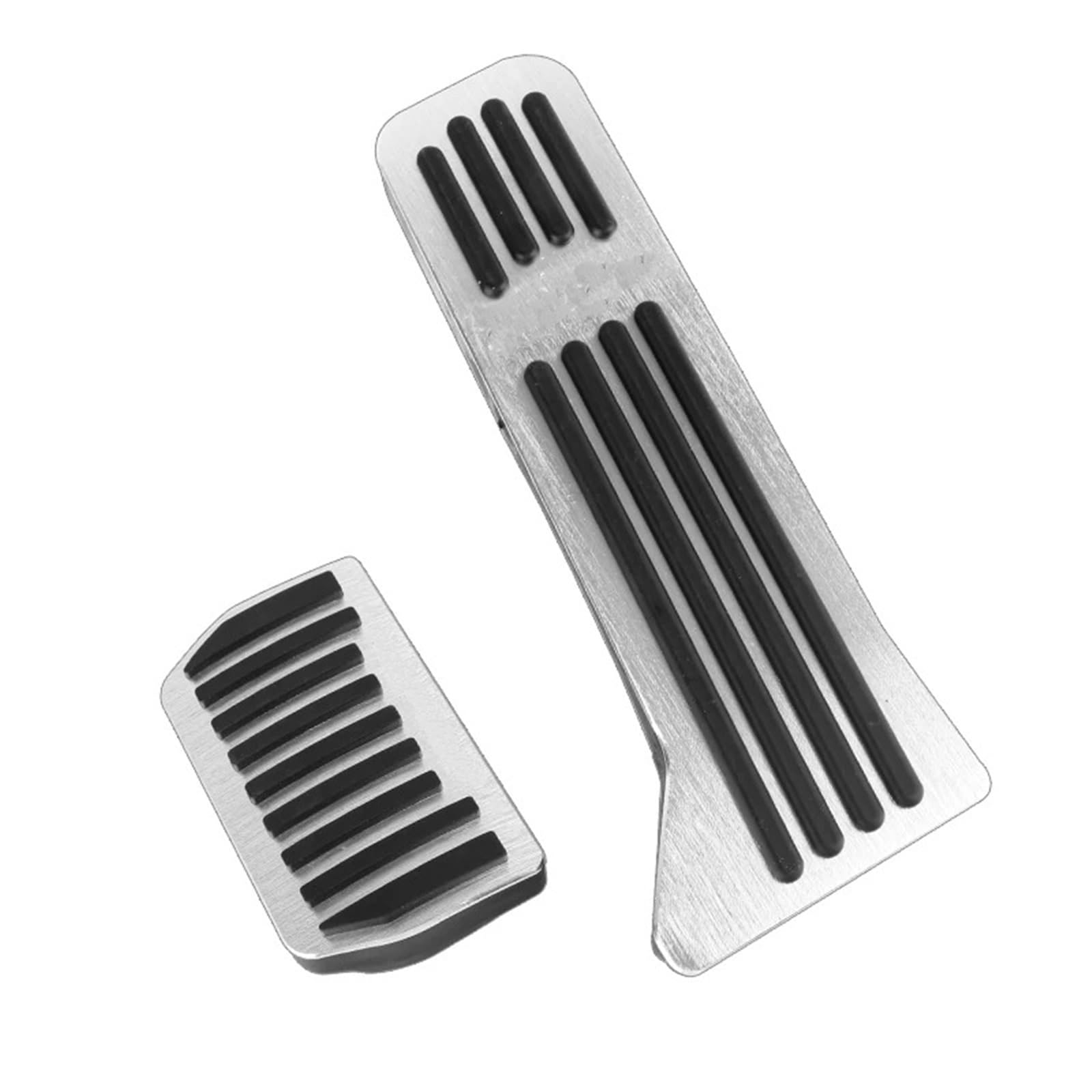 Auto Pedale Für ZEEKR X Autozubehör Gasbremspedalauflage rutschfeste Pedalplatte Aluminiumlegierung Gummi-Bremsabdeckung Auto Pedal Abdeckung(Silber) von Vdifsvb