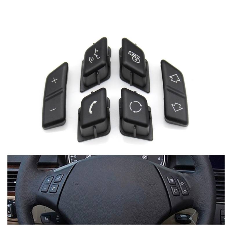 Lenkradschalter Tastenfeld Steuertasten 3 Serie X1 E90 E91 E92 E93 E84 61316959893 61316959894 Auto Multifunktions Lenkrad Tasten Control Schalter Taste(A 6PCS) von Vdifsvb