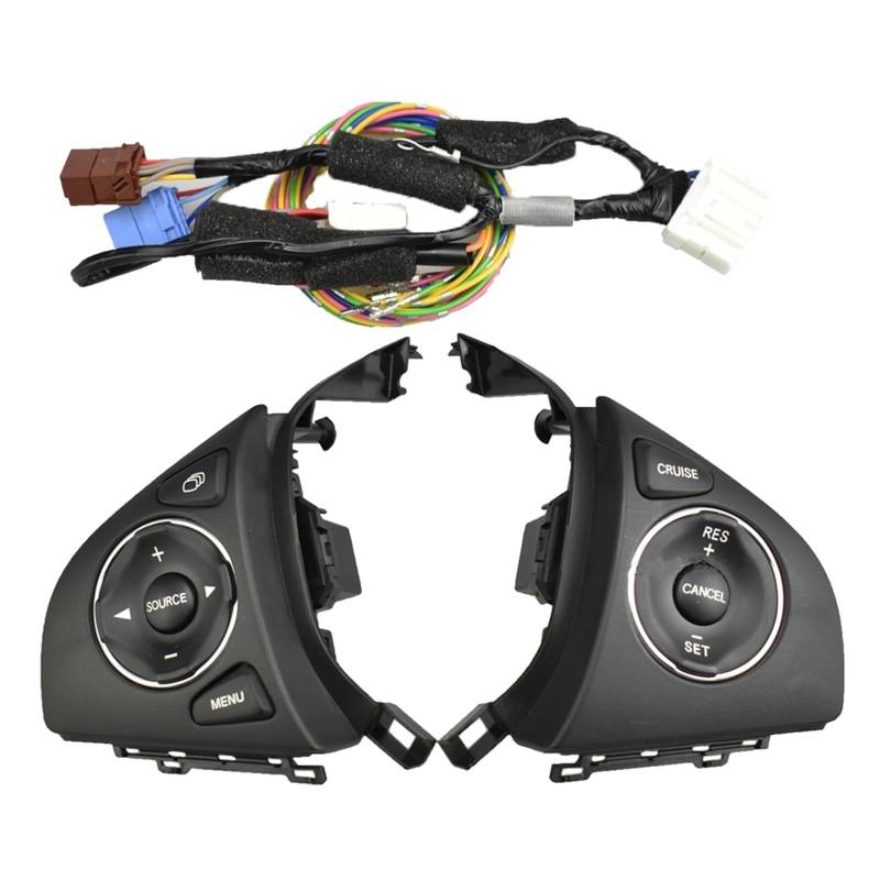 Lenkradschalter Tastenfeld Steuertasten Für Fit 2015 2016 2017 2018 Audio Radio Remote Tempomat Taste Lenkrad Control Schalter(Black-Cruise) von Vdifsvb