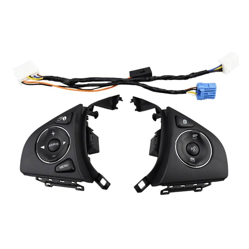 Lenkradschalter Tastenfeld Steuertasten Für Fit 2015 2016 2017 2018 Audio Radio Remote Tempomat Taste Lenkrad Control Schalter(Black-No Cruise) von Vdifsvb