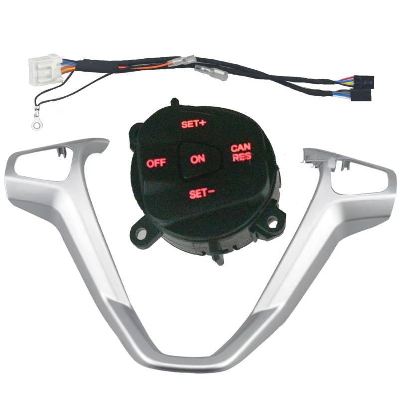 Lenkradschalter Tastenfeld Steuertasten Für Ford Für Fiesta MK7 MK8 Für Ecosport 2013 2014 2015 Lenkradknopfschalter Auto Tempomat Schalter Geschwindigkeitsregelsystem(Red one set) von Vdifsvb
