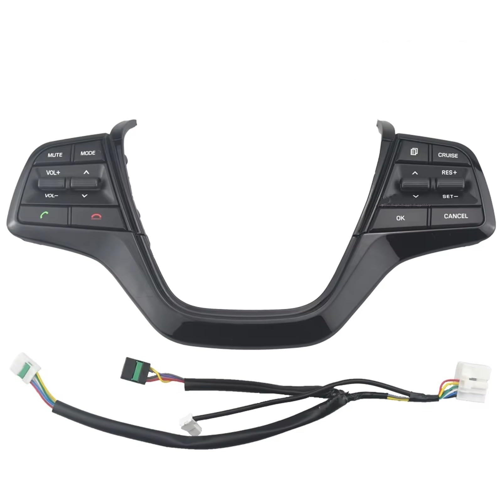 Lenkradschalter Tastenfeld Steuertasten Für Hyundai Für Elantra 1.6L 2016-2018 Lenkradtaste Audiolautstärkeschalter Cruise Fernbedienung Freisprecheinrichtung Lenkrad(Piano black) von Vdifsvb