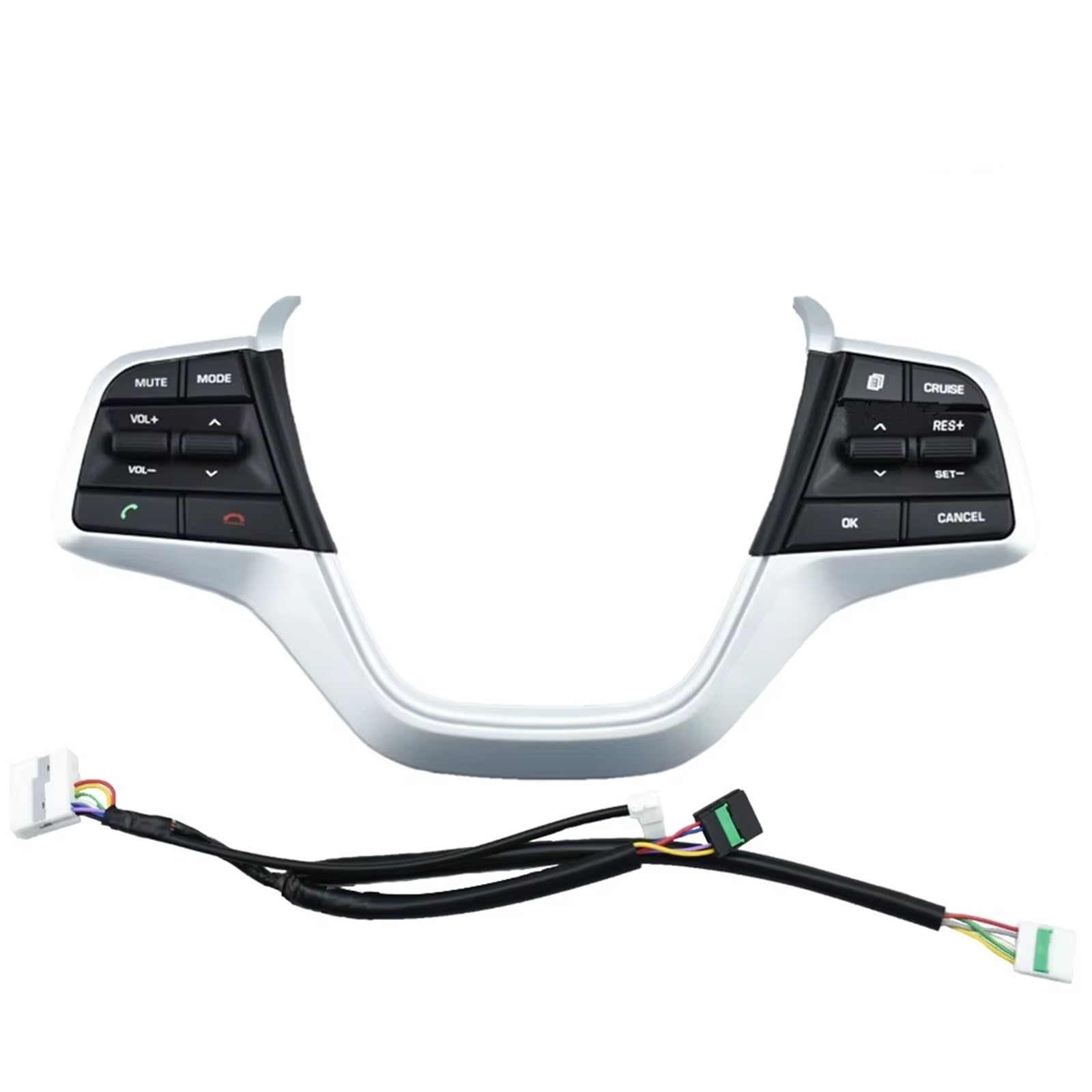 Lenkradschalter Tastenfeld Steuertasten Für Hyundai Für Elantra 1.6L 2016-2018 Lenkradtaste Audiolautstärkeschalter Cruise Fernbedienung Freisprecheinrichtung Lenkrad(Silvery) von Vdifsvb