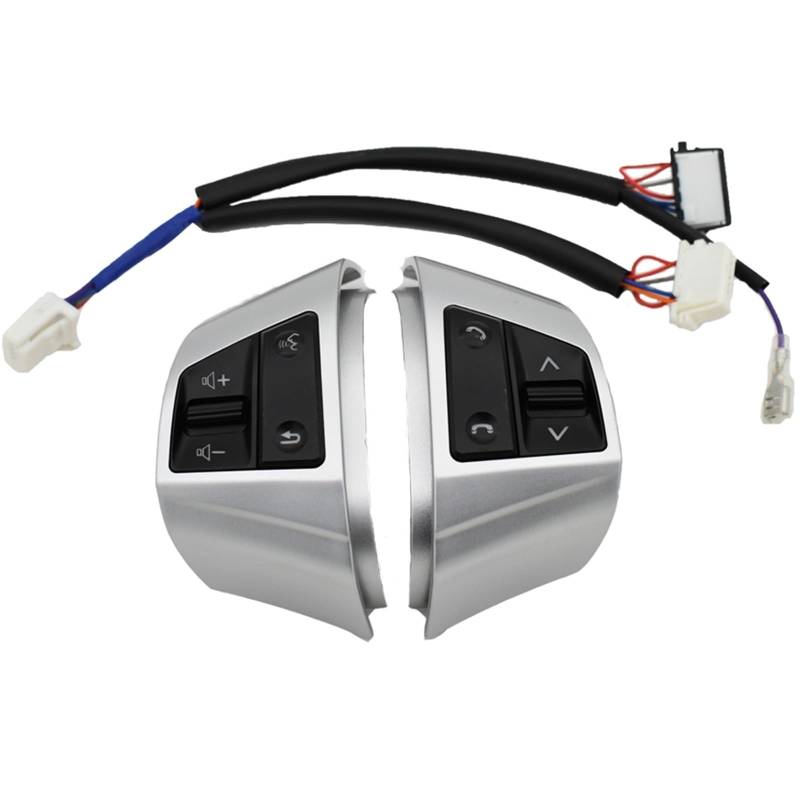 Lenkradschalter Tastenfeld Steuertasten Für Hyundai Für Elantra HD 2008-2010 Multifunktions-Lenkradtasten Bluetooth Audio Lautstärke Musiksteuerung Schalter(Silver- 8 keys) von Vdifsvb