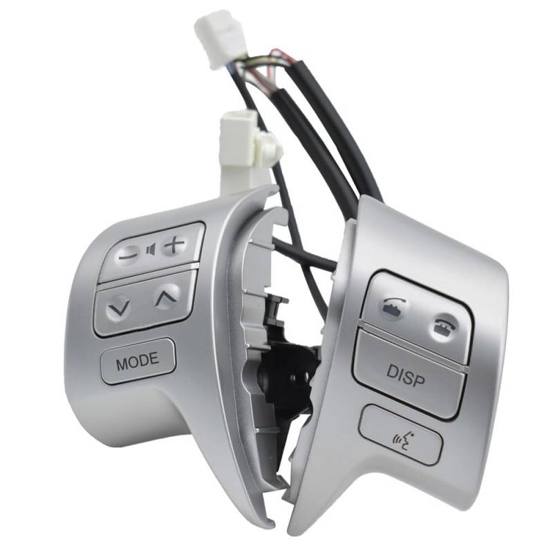 Lenkradschalter Tastenfeld Steuertasten Für Toyota Für Corolla Für ZRE15 2007 2008 2009 Auto-Styling Bluetooth Lenkrad Audio Control Schalter(Sliver) von Vdifsvb