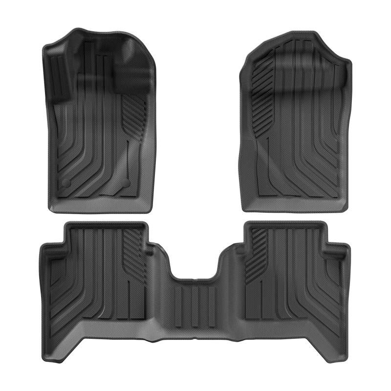 Vdifsvb Kofferraumschutz Für Ranger 2024 2025 Fit 5FT 59.6Bed Auto LKW Bett Matte Liner Kofferraum Bett Liner Schwarz TPE 3D Fußmatten Set Kofferraum Schutzmatten(LHD 3PCS) von Vdifsvb