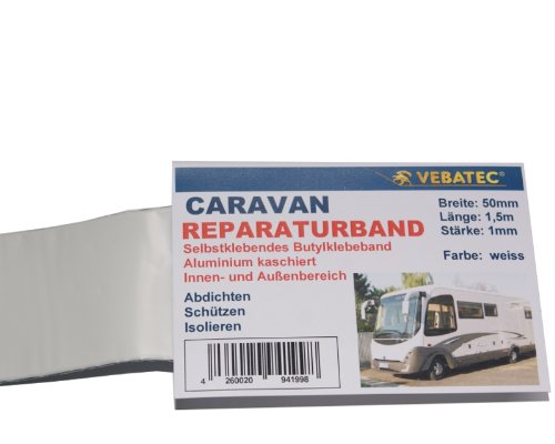 Vebatec Caravan Reparaturband 50 mm x 1,5 m Weiss von Vebatec