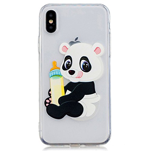 Vectady für iPhone X Silikon Hülle, Weiche TPU Case Cover Silikon Gel Handyhüllen Transparent Durchsichtig Kristal Klar mit Muster Kreative für iPhone X Silikonhülle Clear Bumper Back Case Schutzhülle Handy Tasche Silikon Kratzfest Ultra Dünn Slim Premium Handytasche Etui Schale für iPhone X - Muster 6 von Vectady