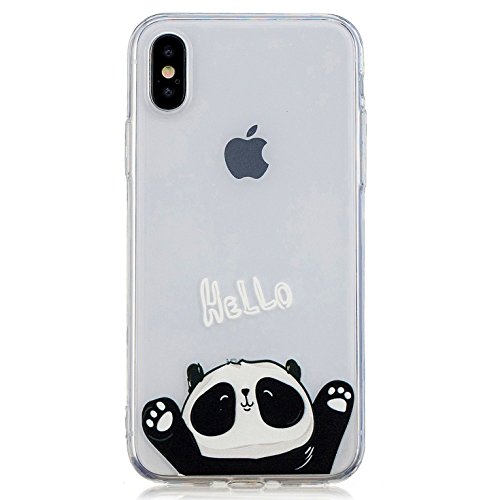 Vectady für iPhone X Silikon Hülle, Weiche TPU Case Cover Silikon Gel Handyhüllen Transparent Durchsichtig Kristal Klar mit Muster Kreative für iPhone X Silikonhülle Clear Bumper Back Case Schutzhülle Handy Tasche Silikon Kratzfest Ultra Dünn Slim Premium Handytasche Etui Schale für iPhone X - Muster 7 von Vectady