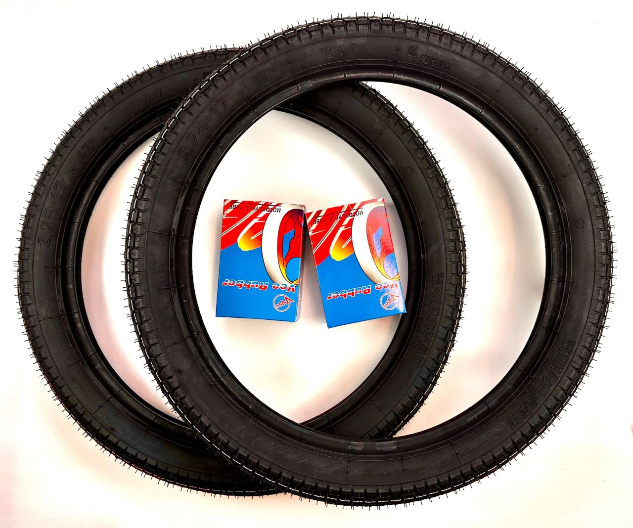 17 Zoll Reifen mit Schläuchen HEIDENAU K36/1 - 2.75 bzw. 2 3/4 x 17 47P von Vee Rubber