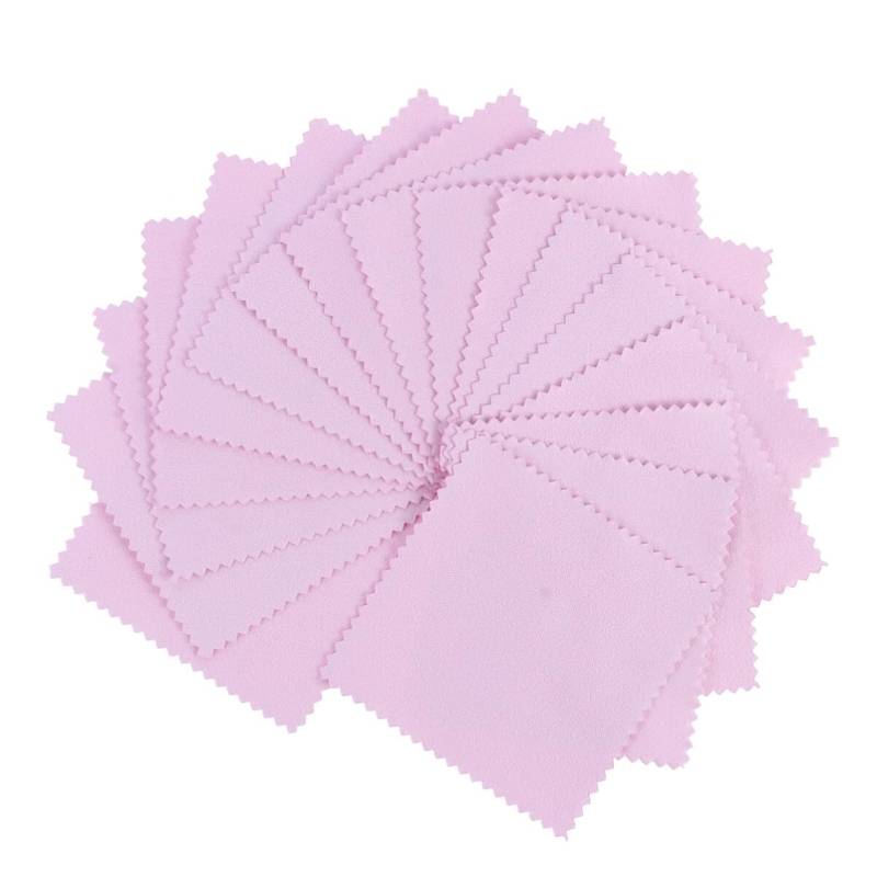 Veemoon 100 Stück 8 X 8 cm Schmuck-Reinigungstuch Rosa Poliertuch Für Schmuck-Poliertuch Sterlingsilber Gold Messing Platin von Veemoon