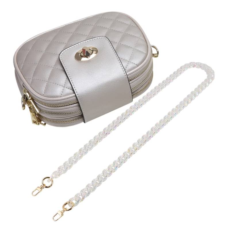 Veemoon Transparenter Taschen Schultergurt Damen Schultertasche Ersatzkette Ersatztaschengurt Taschenkette Ersatzform Silber Riemen Taschenzubehör Klare Geldbörse von Veemoon