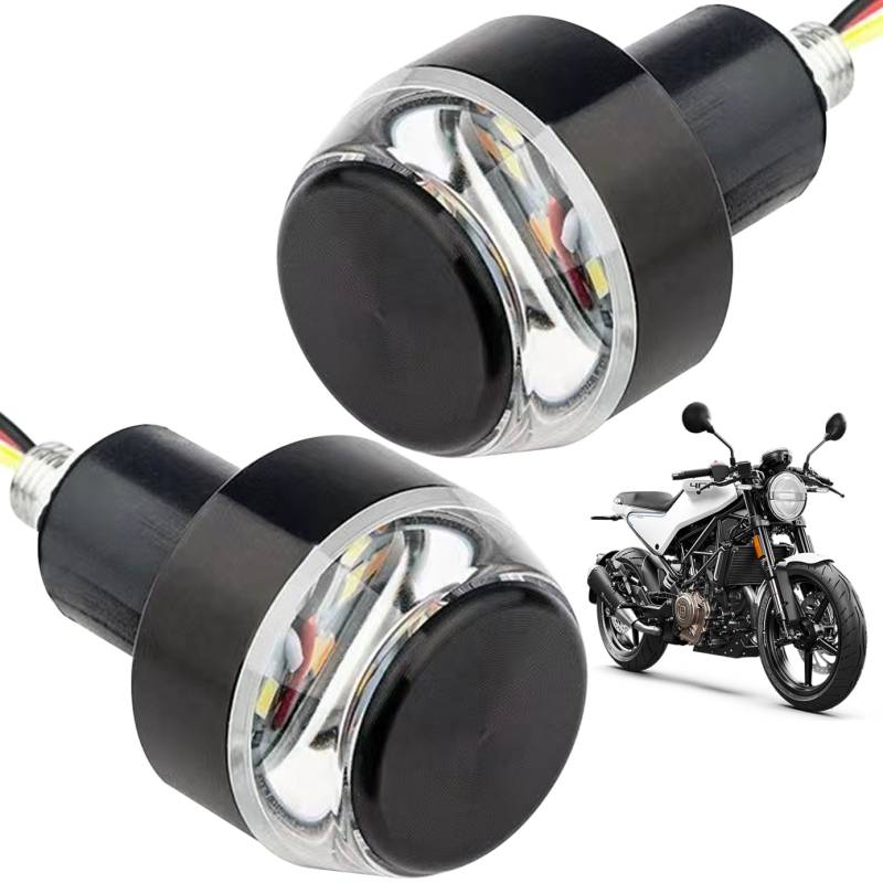 1 Paar 12V LED -Motorrad -Drehsignale, Mini -Lenker -Blinker -Indikatoren für Motorrad-, Scooter- und Fahrradsicherheit von Veesper