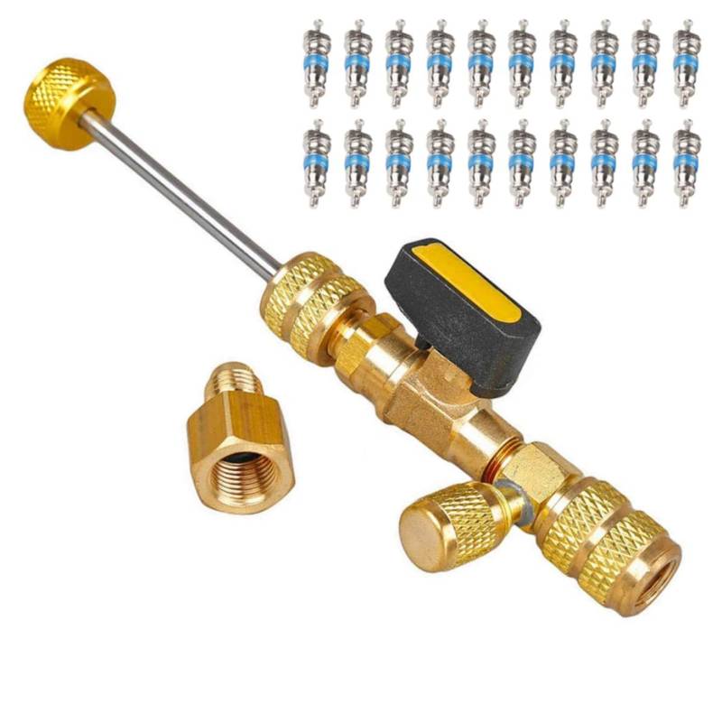 21pcs/Set Valve Core Entfernung Tool Set Duale Größe 1/4 & 5/16 Wechselstrom -Werkzeugkit für HLK -Systeme, professionelle Reparatur für Techniker und Heimwerker von Veesper