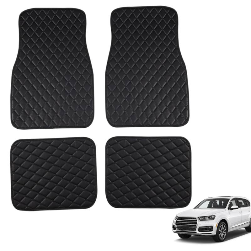 Autosmatten Full Set 4pcs Rhombus Muster Leder vorne und hintere Bodenmatten, universelle Pass von Veesper