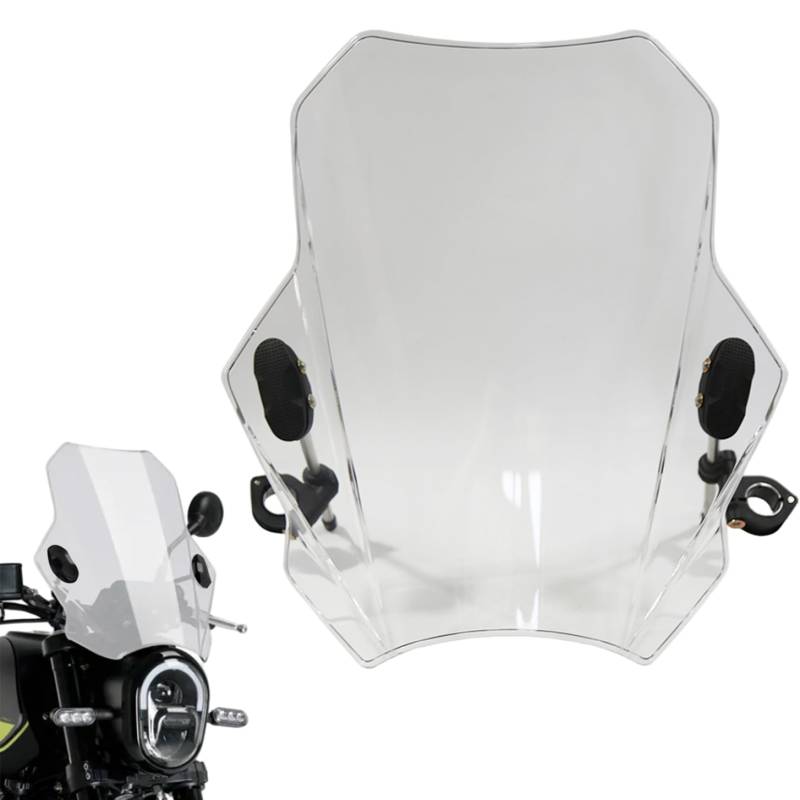 Motorrad-Windschutzscheiben-Clip-On transparente Windabschnitte für Sportbikes und Roller, universeller verstellbarer Windschutzschild für Reitkomfort von Veesper