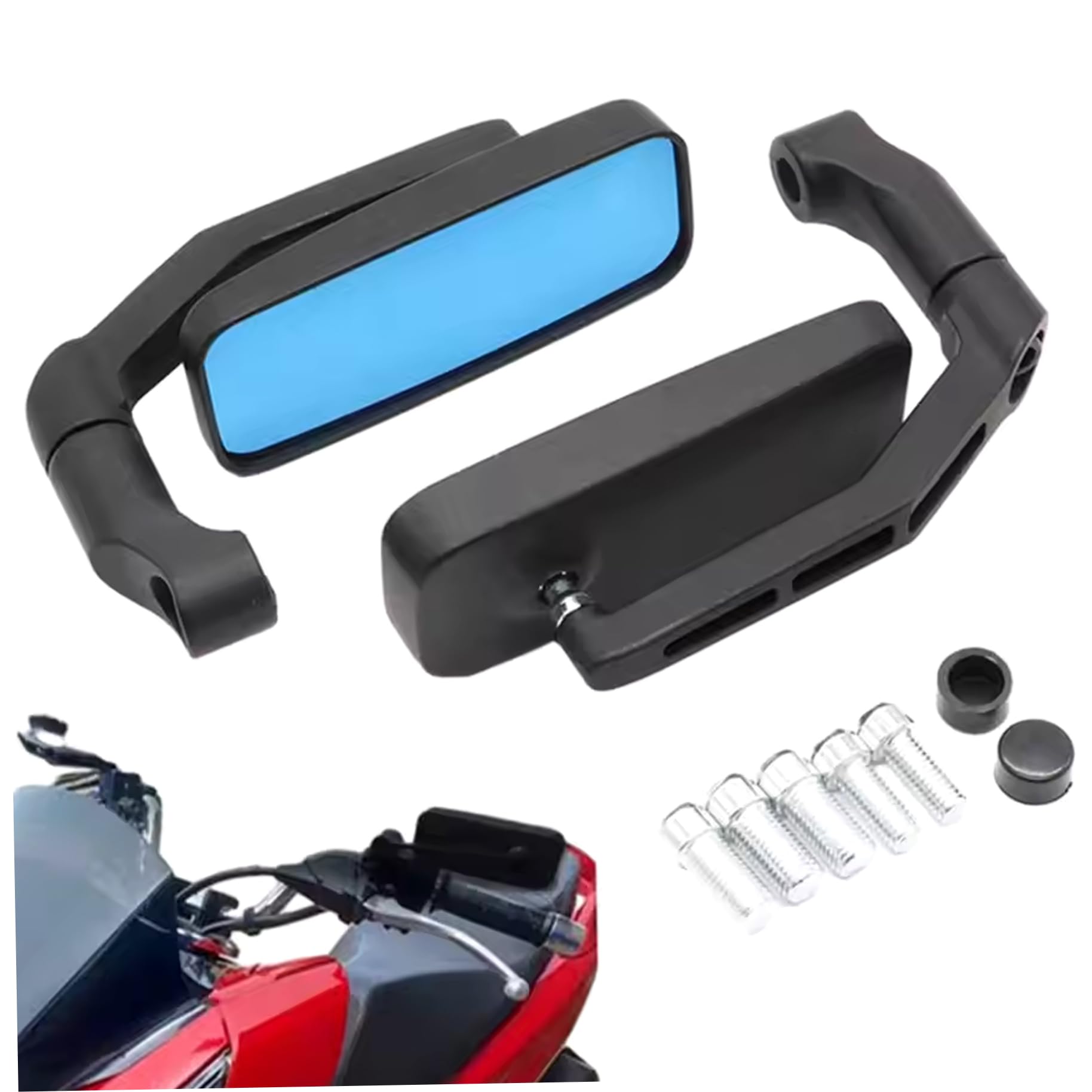 Motorradspiegel 1 Paar quadratische Aluminium -Seitenspiegel mit Montagekit, einstellbarer Rückspiegel für Motorrad, Scooter, ATV, Dirtbike, Schwarz Motorradspiegel 1 Paar quadratische Aluminium -Seitenspiegel mit Montagekit, einstellbarer Rückspiegel für Motorrad, Scooter, ATV, Dirtbike, Schwarz von Veesper
