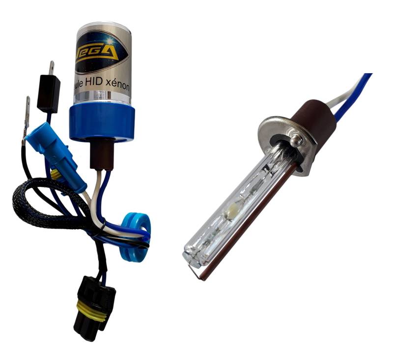 VEGA 1 x HID-Xenon-Leuchtmittel, französische Marke, H1, 5000 K, 55 W, mit abgewinkeltem Sockel, hochwertig von Vega