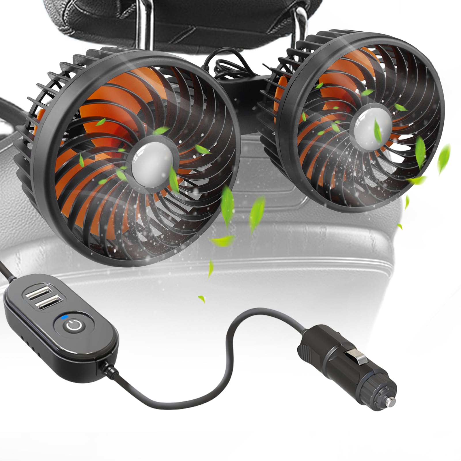 12v/24v Auto-Ventilator, Verstellbarer Doppelkopf-Clip-Ventilator, Auto-Ventilator Für Rücksitz, Auto Kfz Lüfter Auto-Kühlluftventilator Autositz-Ventilator, Geschwindigkeiten Ventilator Für Suv, Rv 12v/24v Auto-Ventilator, Verstellbarer Doppelkopf-Clip-Ventilator, Auto-Ventilator Für Rücksitz, Auto Kfz Lüfter Auto-Kühlluftventilator Autositz-Ventilator, Geschwindigkeiten Ventilator Für Suv, Rv von Vegena
