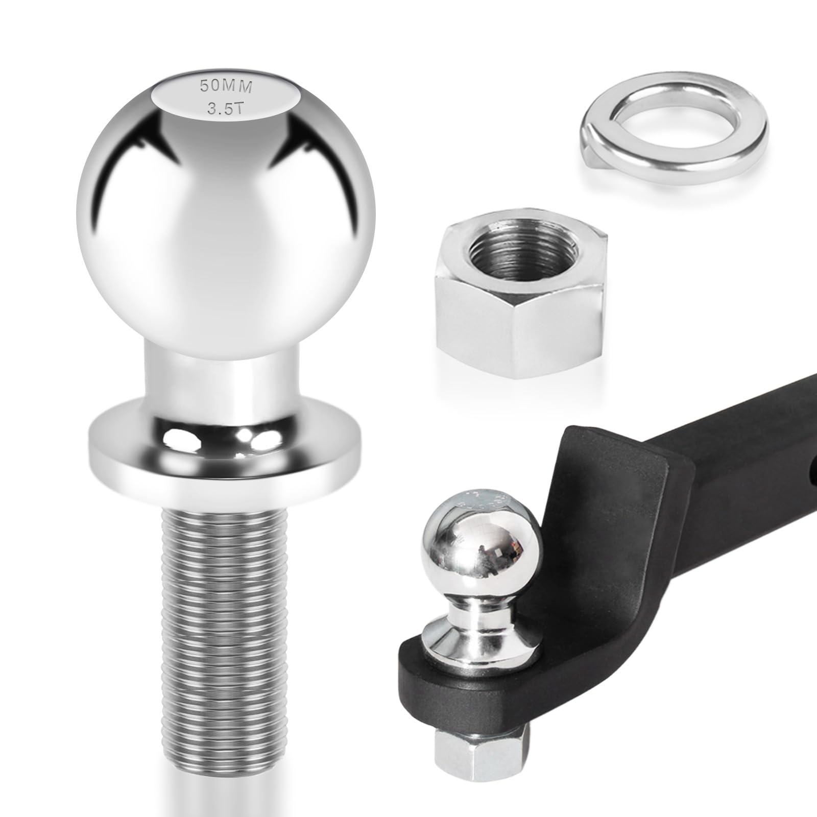 AnhäNgerkupplungskugel 50mm, Kupplungskugel Anhängerkupplung, Kugelkopf Ackerschiene, Ackerschiene Kupplungskugel für Traktor, Kugelkopfbolzen für Ackerschiene bis 3.5 Tonnen AnhäNgerkupplungskugel 50mm, Kupplungskugel Anhängerkupplung, Kugelkopf Ackerschiene, Ackerschiene Kupplungskugel für Traktor, Kugelkopfbolzen für Ackerschiene bis 3.5 Tonnen von Vegena