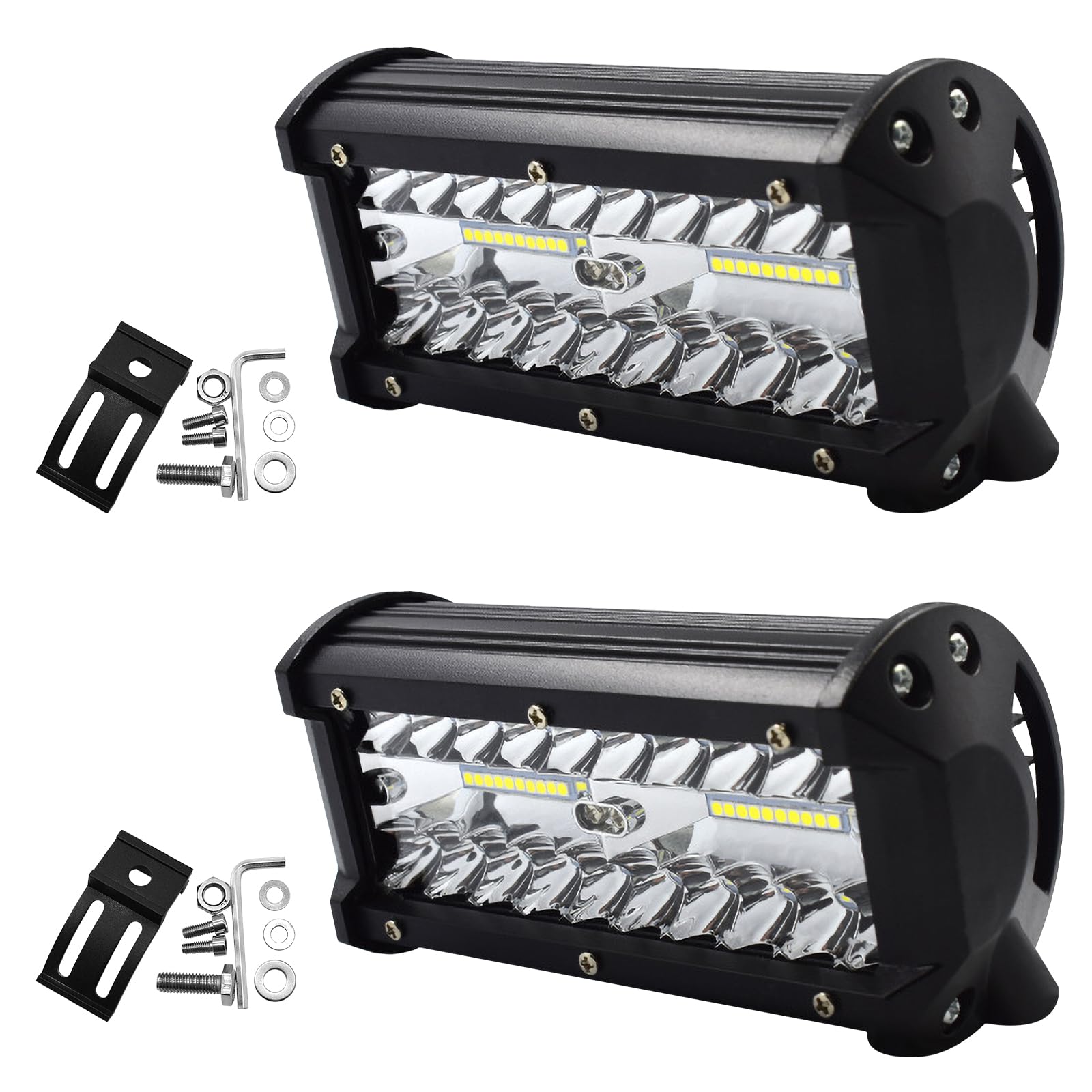 Vegena LED Arbeitsscheinwerfer,2 Stück Zusatzscheinwerfer,120W,12V/24V, 6000k Wasserdicht Rückfahrscheinwerfer,Offroad Flutlicht,Led scheinwerfer Für SUV Traktor,Auto,Offroad von Vegena