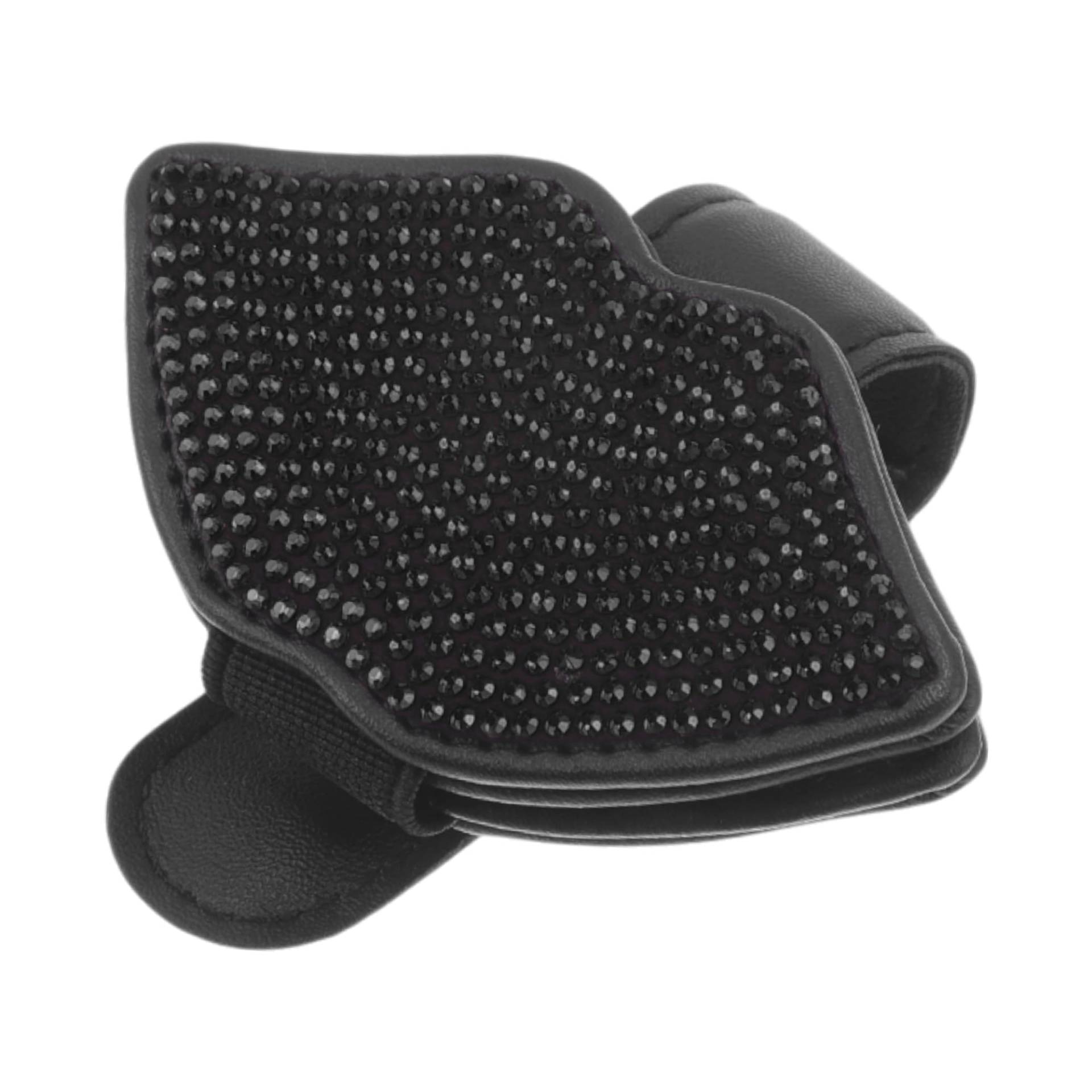 VekAuto Auto Sonnenbrille Clip Universelle Sonnenblende Brillen Halterung Clip PU Leder Strasssteine Schwarz 3.15"x2.95" 1Stk VekAuto Auto Sonnenbrille Clip Universelle Sonnenblende Brillen Halterung Clip PU Leder Strasssteine Schwarz 3.15"x2.95" 1Stk von VekAuto