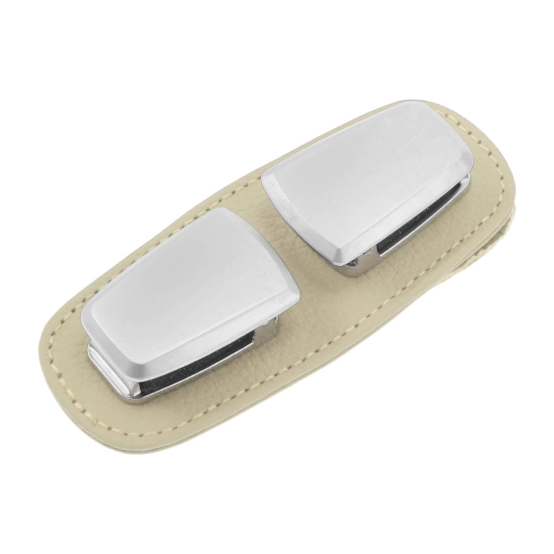 VekAuto Auto Sonnenbrille Clip Universelle Sonnenblende Brillen Halterung Clip Rindsleder Beige 4.13"x1.77" 1Stk VekAuto Auto Sonnenbrille Clip Universelle Sonnenblende Brillen Halterung Clip Rindsleder Beige 4.13"x1.77" 1Stk von VekAuto
