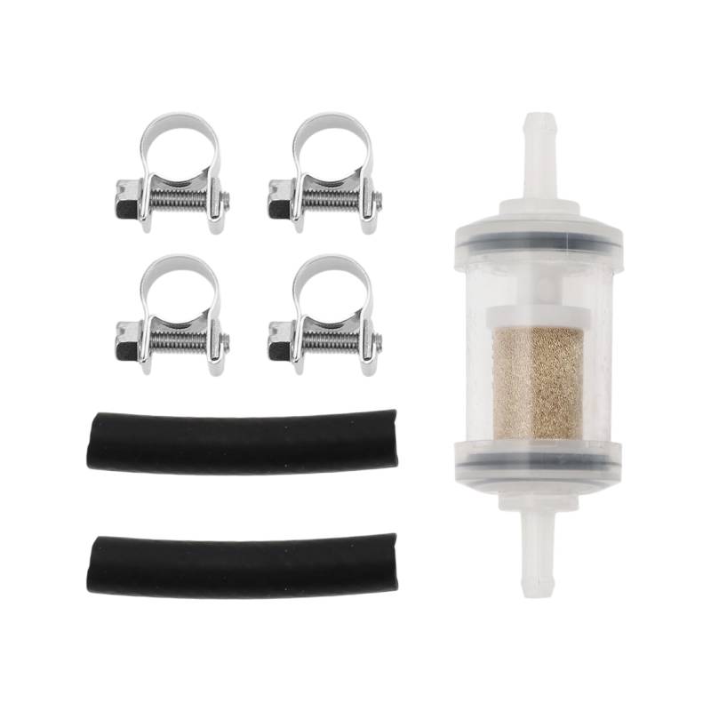 VekAuto Kupferkern-Dieselfilter-Kit Kraftstofffilterklemmen Schlauchset Auto LKW Van Wohnmobil Bus Boot 2 Stück schwarzer Schlauch und 4 Stück Clips von VekAuto