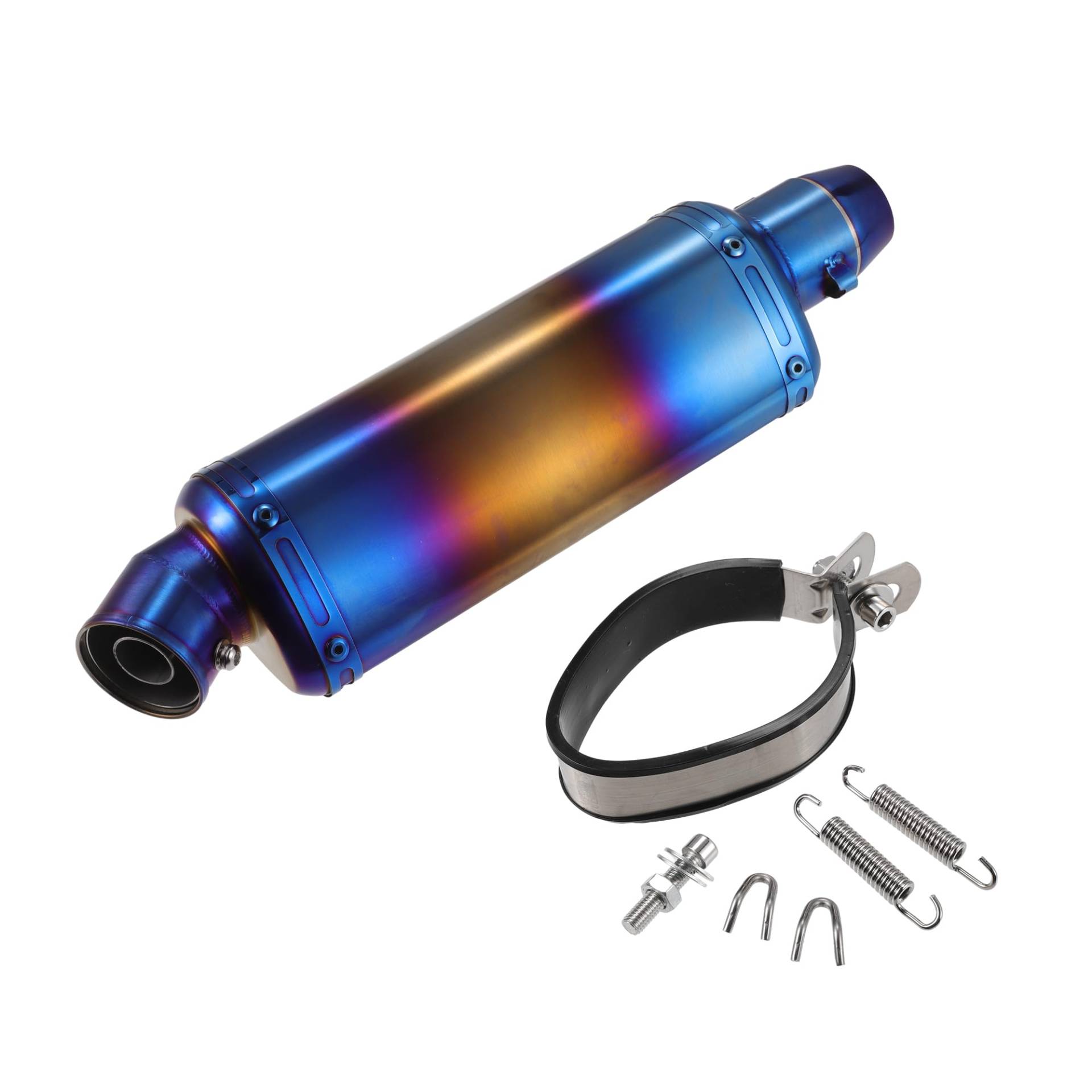 VekAuto Motorrad Auspuffanlage, 14,57" Länge, 1,50" ID, 3,11" OD, Slip-on Motorrad Auspuff Universal für Auto LKW, langlebiges Edelstahlmaterial, verbranntes Blau VekAuto Motorrad Auspuffanlage, 14,57" Länge, 1,50" ID, 3,11" OD, Slip-on Motorrad Auspuff Universal für Auto LKW, langlebiges Edelstahlmaterial, verbranntes Blau von VekAuto