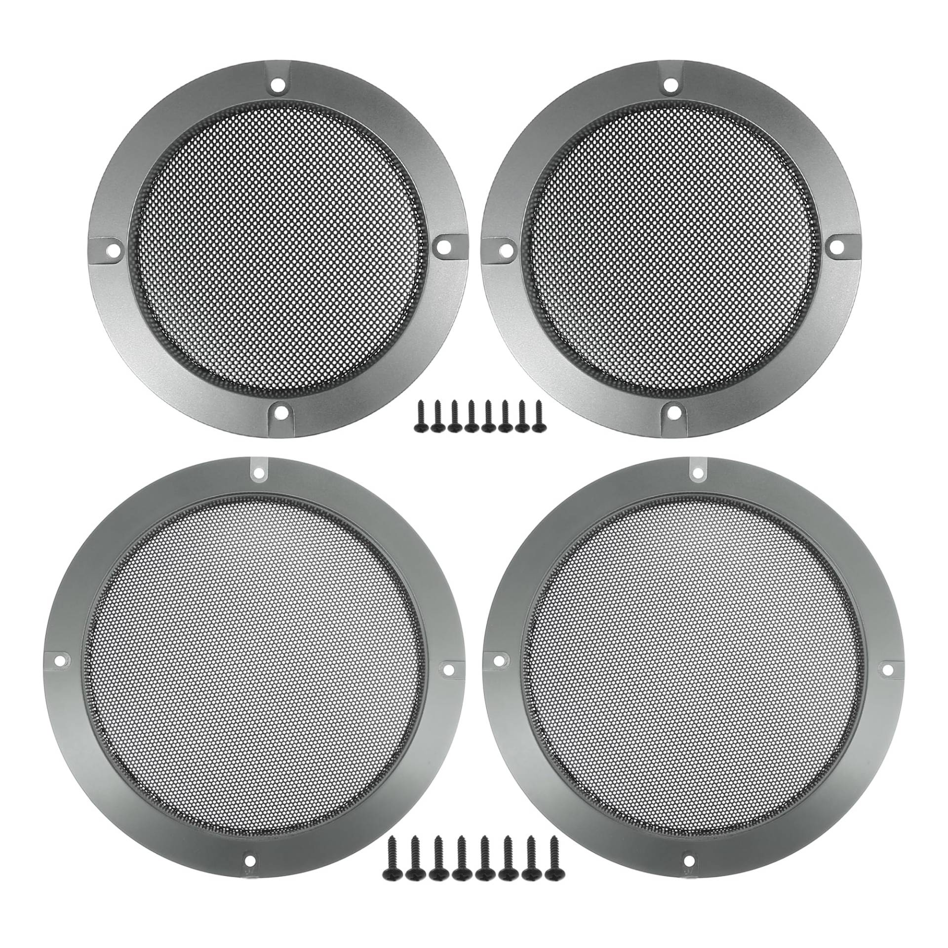 VekAuto Universal 4" 6.5" Lautsprechergrills Abdeckung Gitter Rund Audio Subwoofer Schutz mit Montageschrauben Eisen Grau - Packung mit 4 Stück VekAuto Universal 4" 6.5" Lautsprechergrills Abdeckung Gitter Rund Audio Subwoofer Schutz mit Montageschrauben Eisen Grau - Packung mit 4 Stück von VekAuto
