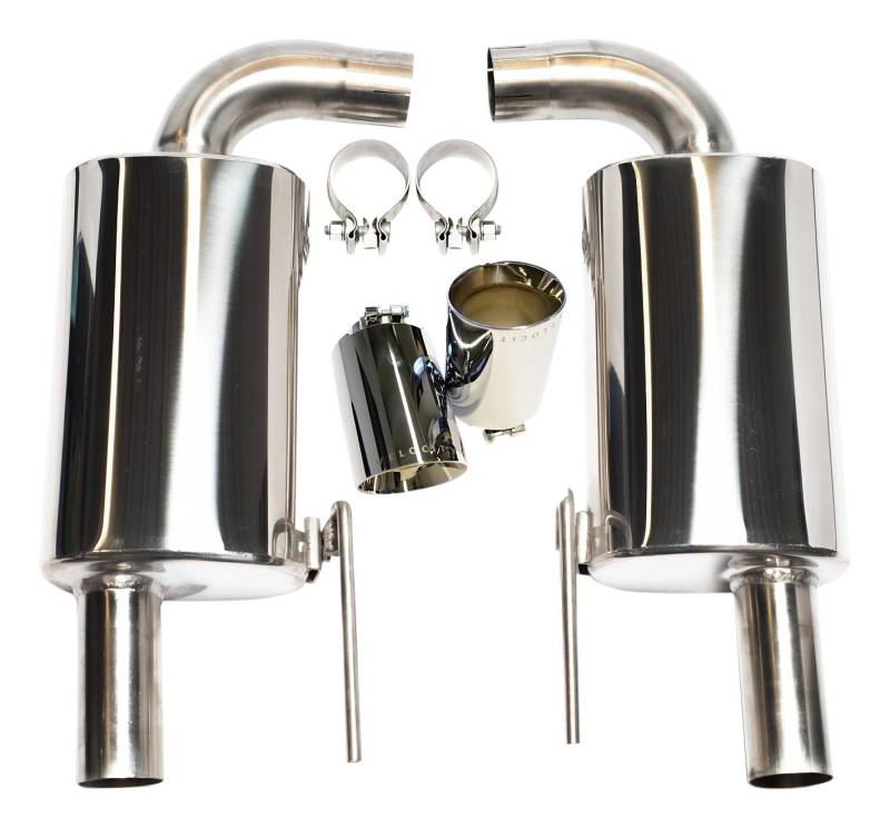 Velocity Parts - Schalldämpfer-Set - 101mm Chrom Blenden mit TÜV von Velocity Parts