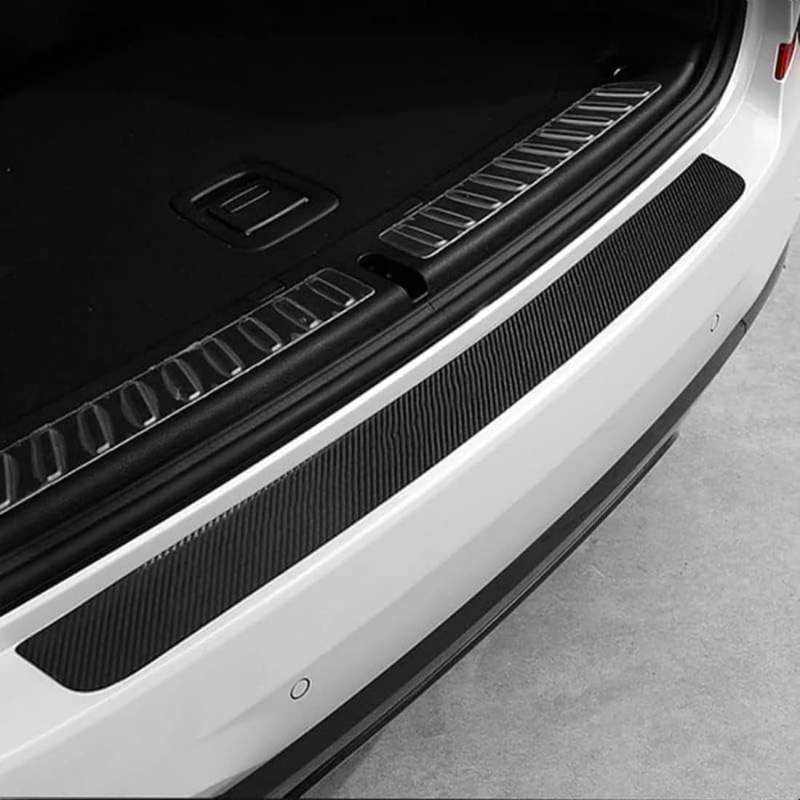 Auto Kohlefaser Heckstoßstangenschutz für Mercedes-Benz C-Klasse T-Modell (Kombi) S203 2001-2007, Kohlefaser Auto Ladekantenschutz Folie Stoßstangenschutz Kratzschutz(104x9) von Velquioxyn