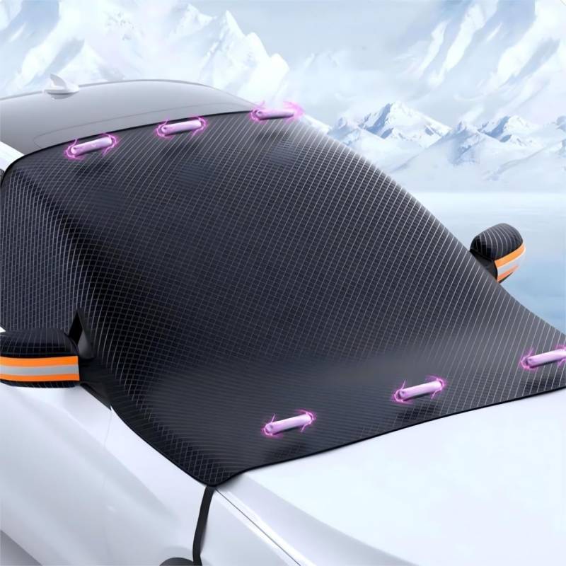Frontscheibenabdeckung Auto für VW Touareg II, 7P | 2010-2016 2017 2018, Scheibenabdeckung Auto Winter Windschutzscheibenabdeckung Frontscheibenabdeckung Winter(Orange) von Velquioxyn