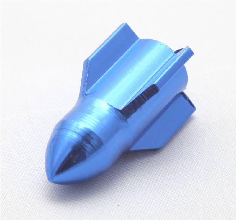 4X Ventilkappen Rakete Rocket Munition Farbe: Blau Blue Ventilkappe Vrab von Ventilkappenkönig
