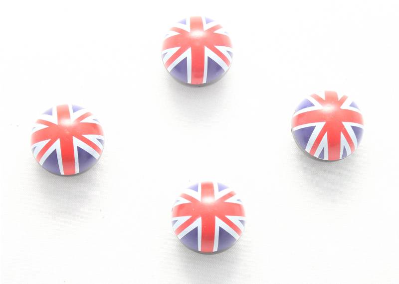 4X Ventilkappen Ball Kugel UK Flagge Flag Fahne England Großbritannien Great Britain Ventilkappe Brexit Vuk von Ventilkappenkönig