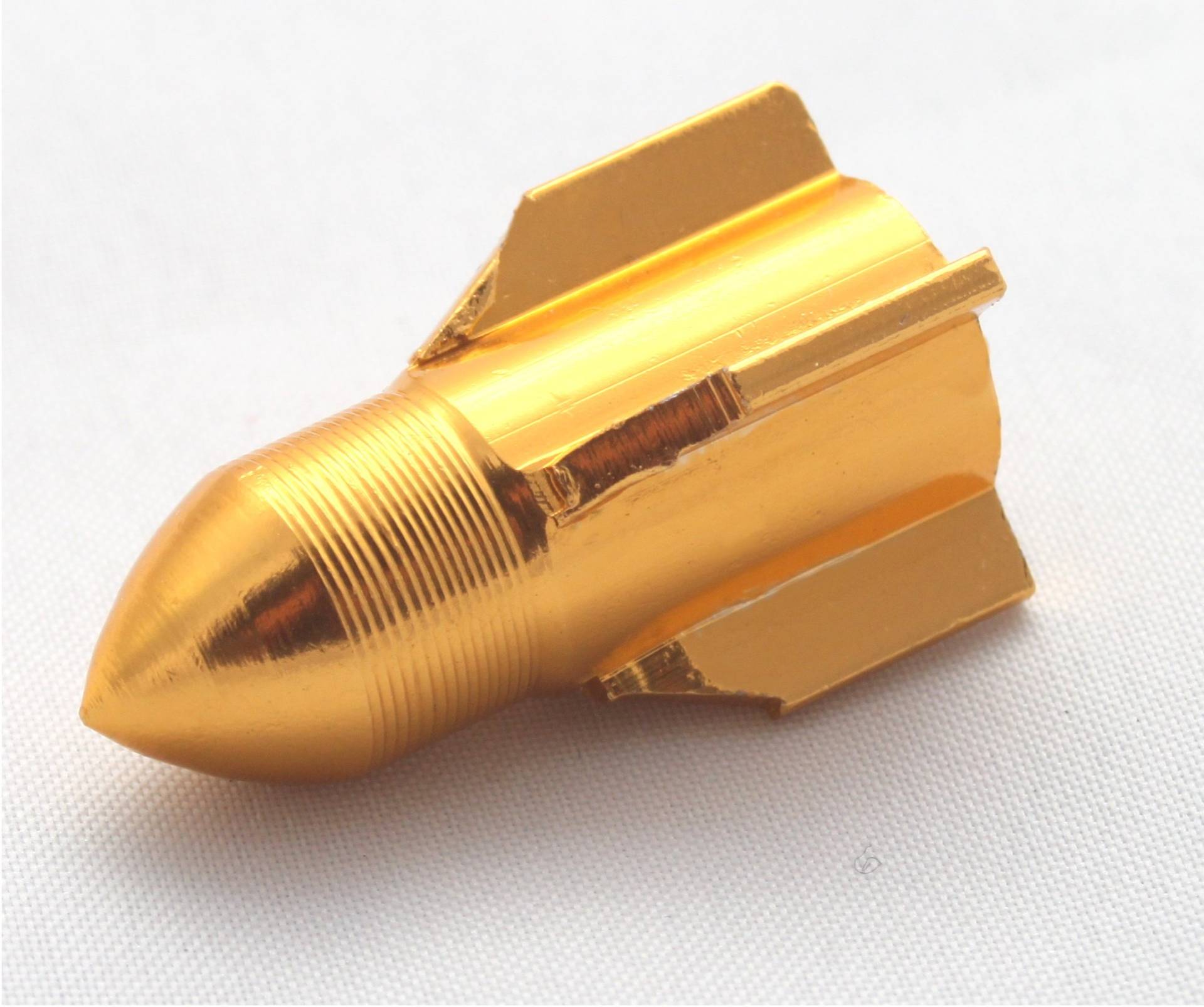 4X Ventilkappen Rakete Rocket Munition Farbe: Gold Golden Ventilkappe Vrago von Ventilkappenkönig