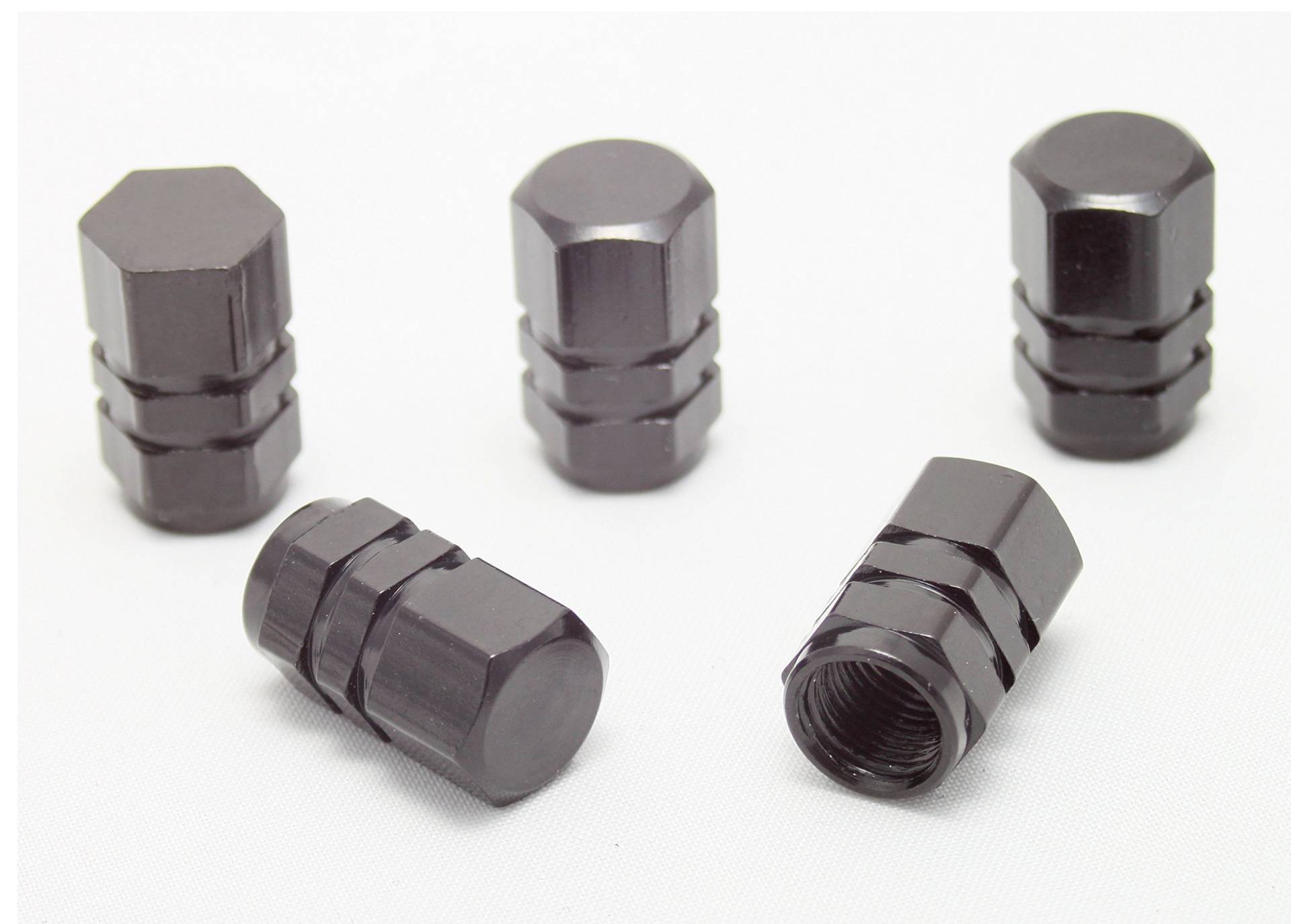 5X Ventilkappen Sechskant eckig sechseckig Farbe: Schwarz Black Ventilkappe Vsche 5X Ventilkappen Sechskant eckig sechseckig Farbe: Schwarz Black Ventilkappe Vsche von Ventilkappenkönig