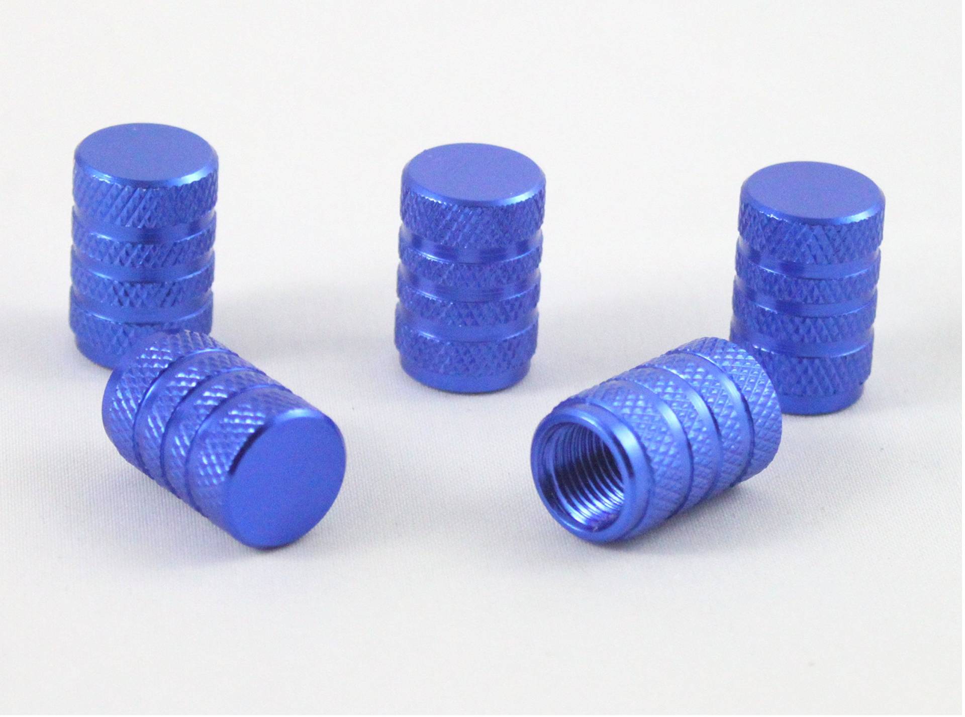 5x Ventilkappen Zylinder Farbe: Blau Blue Ventilkappe VB von Ventilkappenkönig