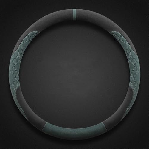 Auto Lenkradhüllen für BMW X1 F48 2014-2021 2022, Auto Lenkradbezug Rutschfester Auto Lenkradschutz Anti-rutsch Atmungsaktives Lenkradbezug(Black-Green,O Shape) von Ventoluxl