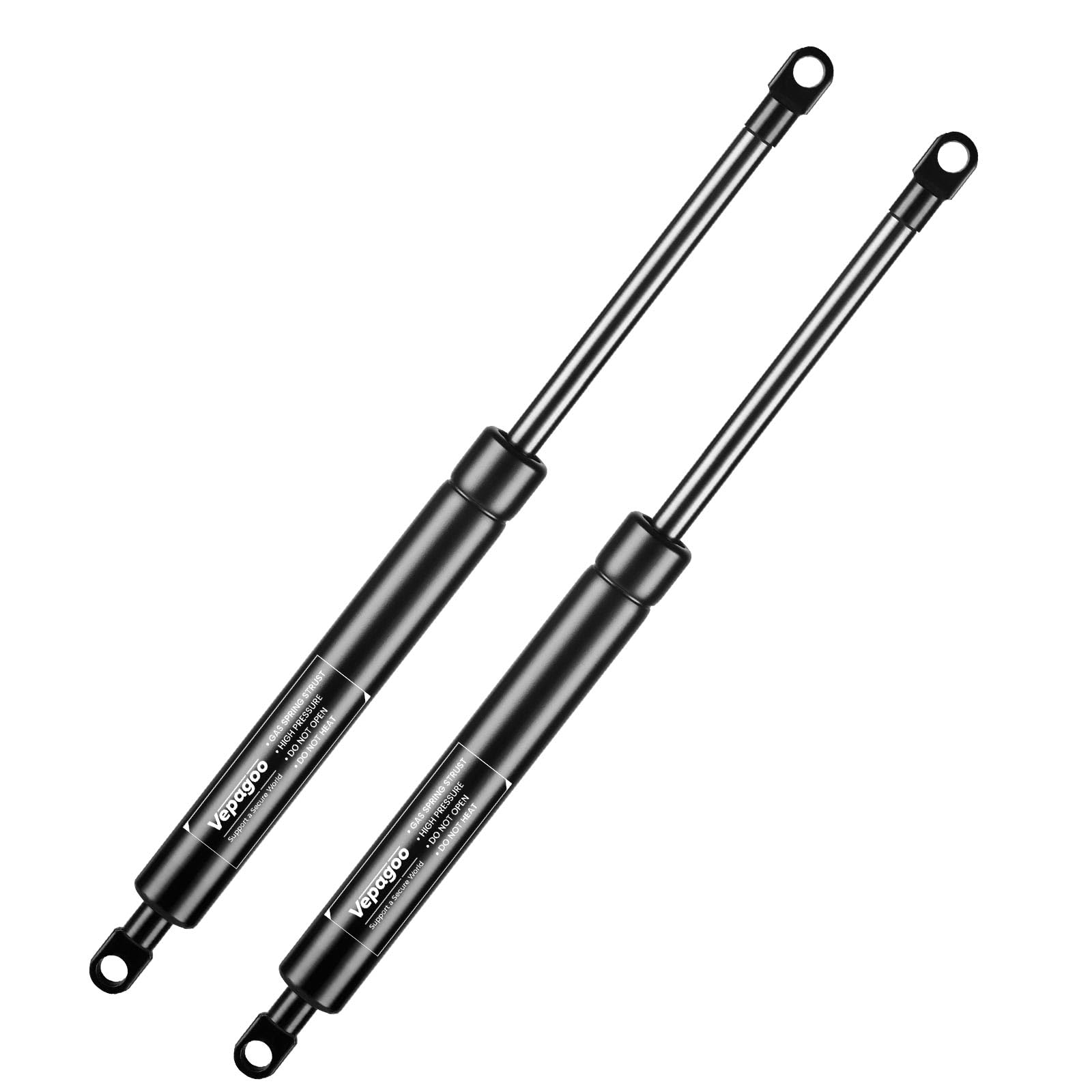 Vepagoo 350mm 100N Gasdruckdämpfer Gasdruckfeder, 10kg Gasfeder für Bettkasten, Türen, Bodenluken, Schuppenfenster und andere Schwerlastanwendungen, M6 Ösenköpfe (8mm Durchmesser), 2er Set von Vepagoo