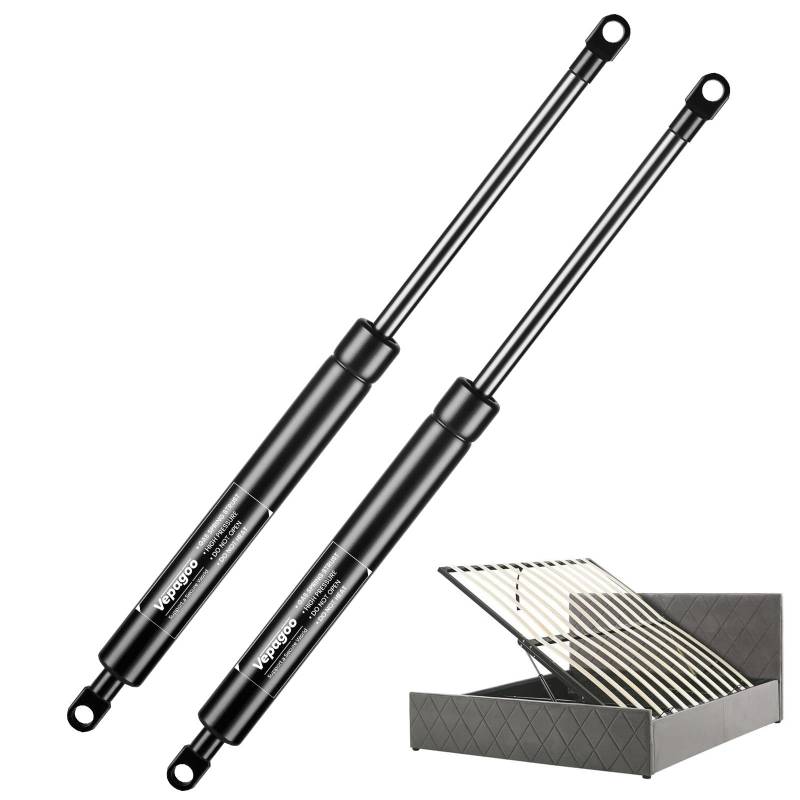 Vepagoo Gasfedern 700mm 250N/25kg für Wohnmobil Bett Boot Bett Abdeckung Tür Deckel Boden Luke Tür Schuppen Fenster und andere Schwerlastanwendungen, M6 Ösenköpfe (8mm Durchmesser), 2er Set von Vepagoo